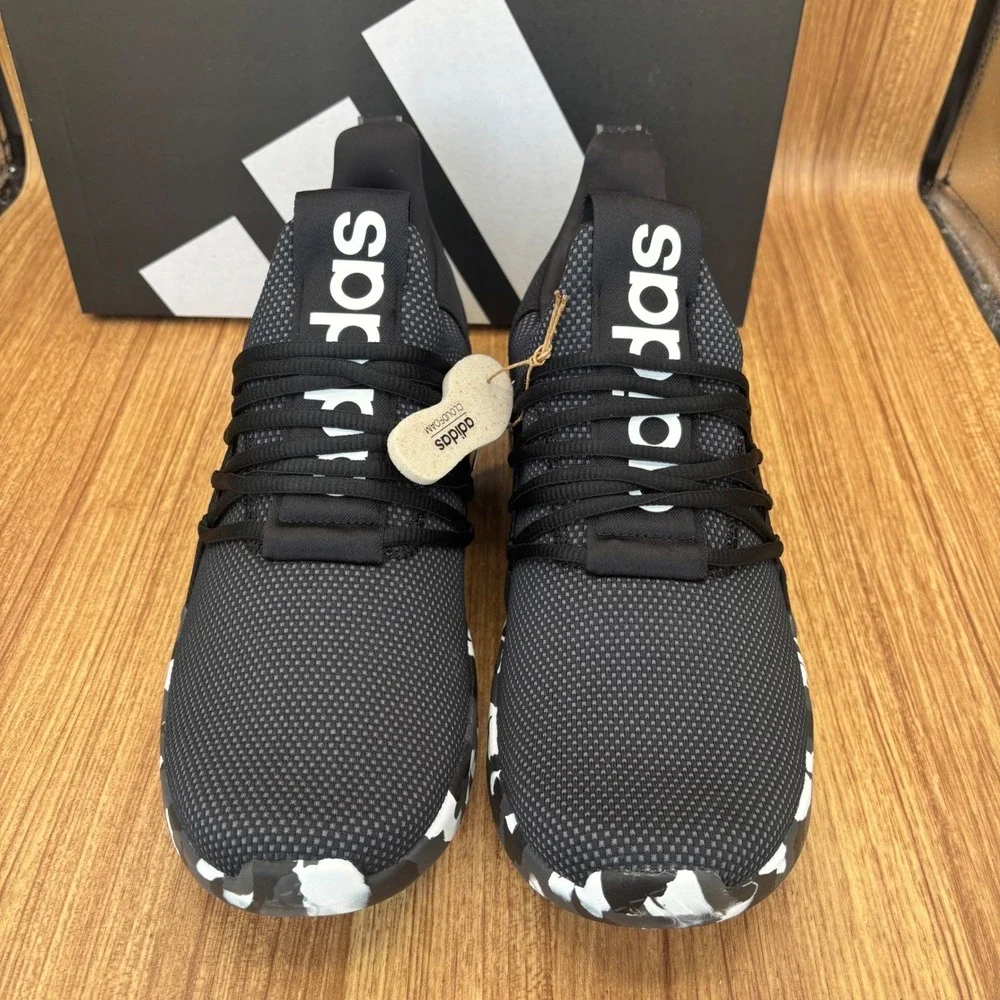 Adidas Lite Racer Adapt 7.0 Mens Size 11 Black White JS0045 Marbled Camo NEW